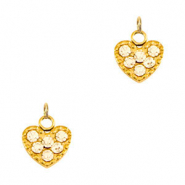 Bedels van Stainless steel Roestvrij staal (RVS) heart Gold