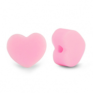 Polymeer kraal heart Light pink