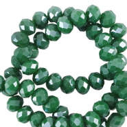 Facet kralen top quality disc 3x2mm Shamrock green-pearl shine coating
