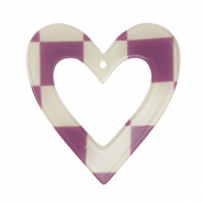 Hangers van resin heart Purple-beige
