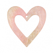 Hangers van resin heart Light pink