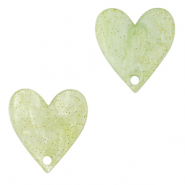Hangers van resin heart Light green