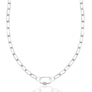 Schakelkettingen van Stainless steel Roestvrij staal (RVS) ovaal sluiting Zilver