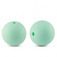 Siliconen kralen 15mm rond Mint green