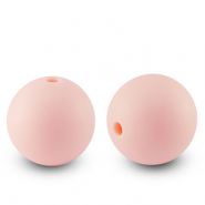 Siliconen kralen 15mm rond Baby pink