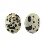Bedels natuursteen dalmatian stone ovaal Greige-black
