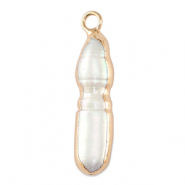 Zoetwater parels bedel tooth Gold-Natural white