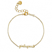 Armbanden van Stainless steel Roestvrij staal (RVS) ''girlsquad'' Gold