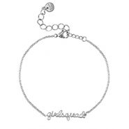 Armbanden van Stainless steel Roestvrij staal (RVS) ''girlsquad'' Silver