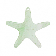 Hangers van resin starfish Mint green