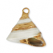 Schelp hanger special Snail Pearl-gold
