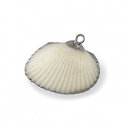 Schelp hanger special Scallop White-silver