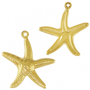 Bedels van Stainless steel Roestvrij staal (RVS) starfish Gold