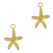 Bedels van Stainless steel Roestvrij staal (RVS) starfish Gold