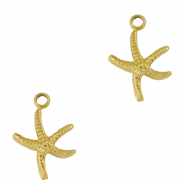 Bedels van Stainless steel Roestvrij staal (RVS) starfish Gold