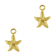 Bedels van Stainless steel Roestvrij staal (RVS) starfish Gold
