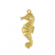 Bedels van Stainless steel Roestvrij staal (RVS) seahorse Gold