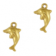 Bedels van Stainless steel Roestvrij staal (RVS) dolphin Gold