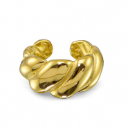 Ringen van Stainless steel Roestvrij staal (RVS) twisted Gold
