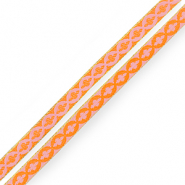 Tekstlint flower Orange-light pink