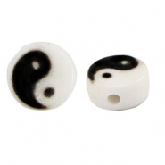 Acryl letterkralen Yin & Yang White-black