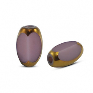 Glaskralen ovaal facet Purple-gold