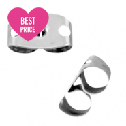 Stainless steel oorbel stoppers van roestvrij staal (RVS) Zilver