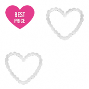 Bedels van Stainless steel Roestvrij staal (RVS) tussenstuk heart Zilver