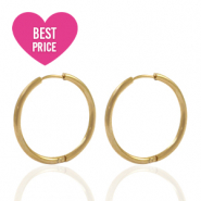 Oorbellen van Stainless steel Roestvrij staal (RVS) creolen 20mm Goud