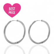 Oorbellen van Stainless steel Roestvrij staal (RVS) creolen 20mm Zilver