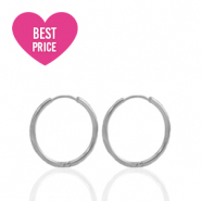 Oorbellen van Stainless steel Roestvrij staal (RVS) creolen 11mm Silver