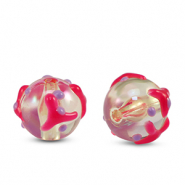 Kralen van acryl dots Transparent pink-purple