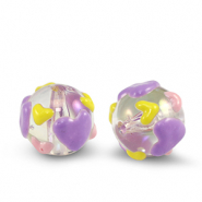 Kralen van acryl dots Transparent-purple