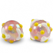 Kralen van acryl dots Light pink-yellow