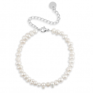 Armbanden van Stainless steel Roestvrij staal (RVS) pearls Silver