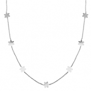 Kettingen van Stainless steel Roestvrij staal (RVS) flower Silver