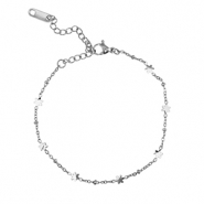 Armbanden van Stainless steel Roestvrij staal (RVS) flower Silver