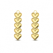 Bedels van Stainless steel Roestvrij staal (RVS) hearts Gold