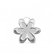 Bedels van Stainless steel Roestvrij staal (RVS) flower Silver