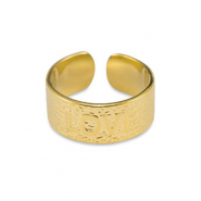 Ringen van Stainless steel Roestvrij staal (RVS) ''Love'' Gold