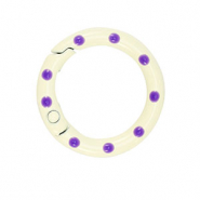 Gekleurde onderdelen voor sleutelhanger ring Off white-purple