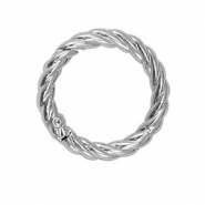 Onderdelen voor sleutelhanger ring twisted Silver