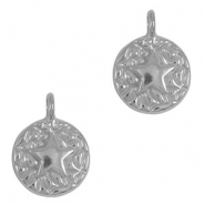 Bedels van Stainless steel Roestvrij staal (RVS) round starfish Silver