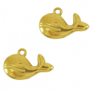 Bedels van Stainless steel Roestvrij staal (RVS) whale Gold