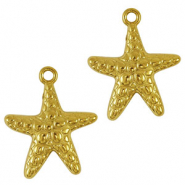 Bedels van Stainless steel Roestvrij staal (RVS) starfish Gold