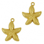 Bedels van Stainless steel Roestvrij staal (RVS) starfish Gold