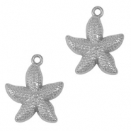 Bedels van Stainless steel Roestvrij staal (RVS) starfish Silver