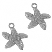 Bedels van Stainless steel Roestvrij staal (RVS) starfish Silver