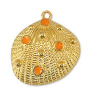 Metaal bedels DQ shell Orange-Goud (nikkelvrij)