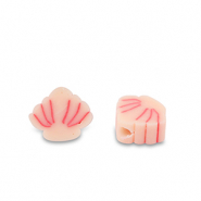 Polymeer kraal shells Peach-Pink